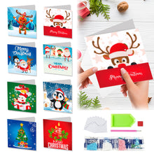 Load image into Gallery viewer, 8pcs DIY Diamond Art Greeting Cards Xmas Theme Congratulations Cards &amp; Gifts

