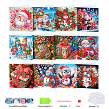 Load image into Gallery viewer, 12pcs DIY Diamond Art Greeting Cards Xmas Theme Congratulations Cards &amp; Gifts
