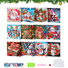 Load image into Gallery viewer, 12pcs DIY Diamond Art Greeting Cards Xmas Theme Congratulations Cards &amp; Gifts
