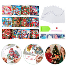 Load image into Gallery viewer, 12pcs DIY Diamond Art Greeting Cards Xmas Theme Congratulations Cards &amp; Gifts
