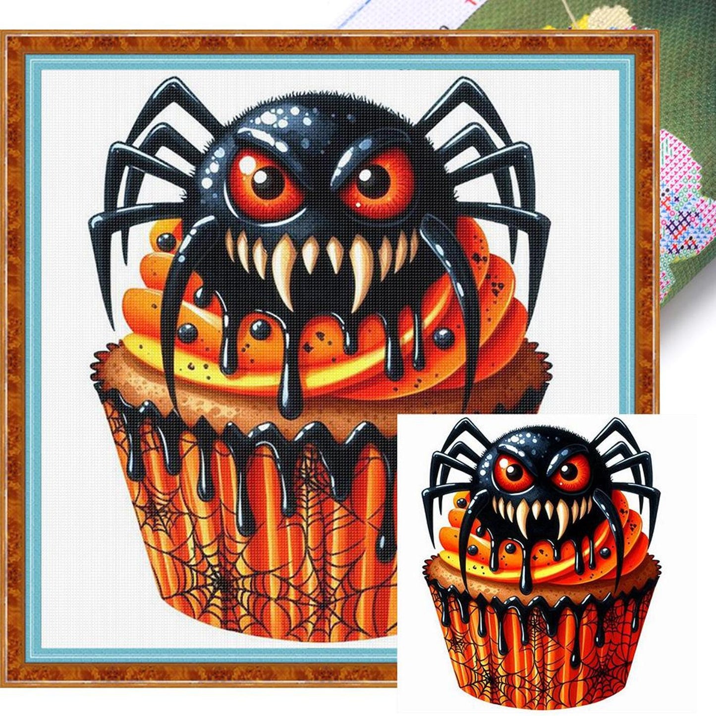 Halloween Cake - Full 11CT Stamped Cross Stitch 50x50CM - Yishu