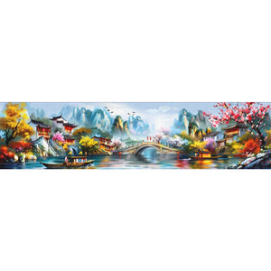 Jiangnan Ancient Charms Reminiscent Of Jiangnan - 176*49CM 11CT Stamped Cross Stitch(Mona Lisa Brand)