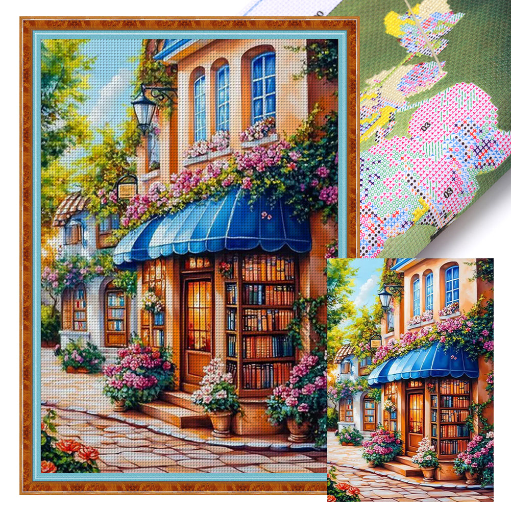 Street Corner Cafe - 70*50CM 11CT Stamped Cross Stitch(Mona Lisa Brand)