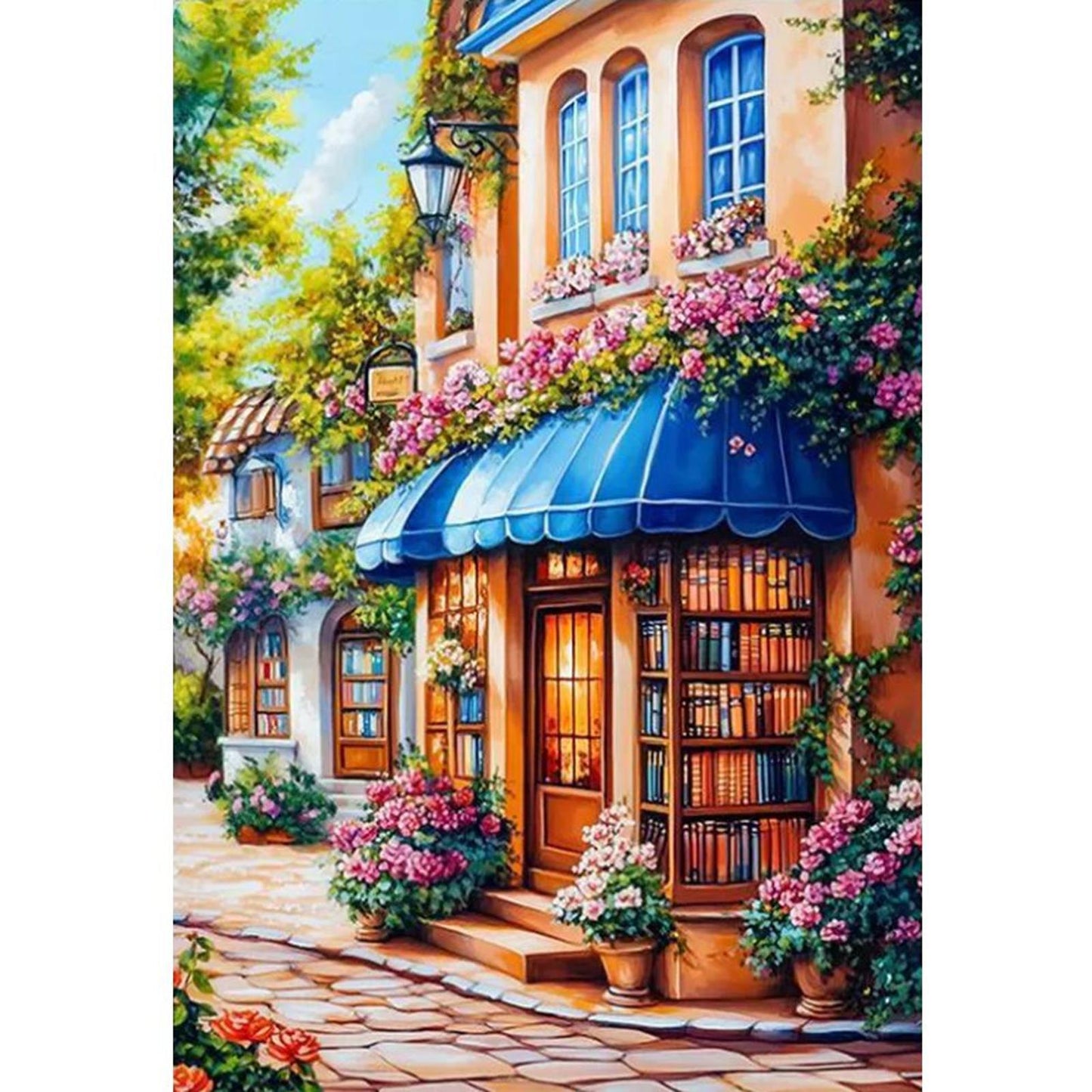 Street Corner Cafe - Full 11CT Stamped Cross Stitch 70x50CM - Mona Lisa