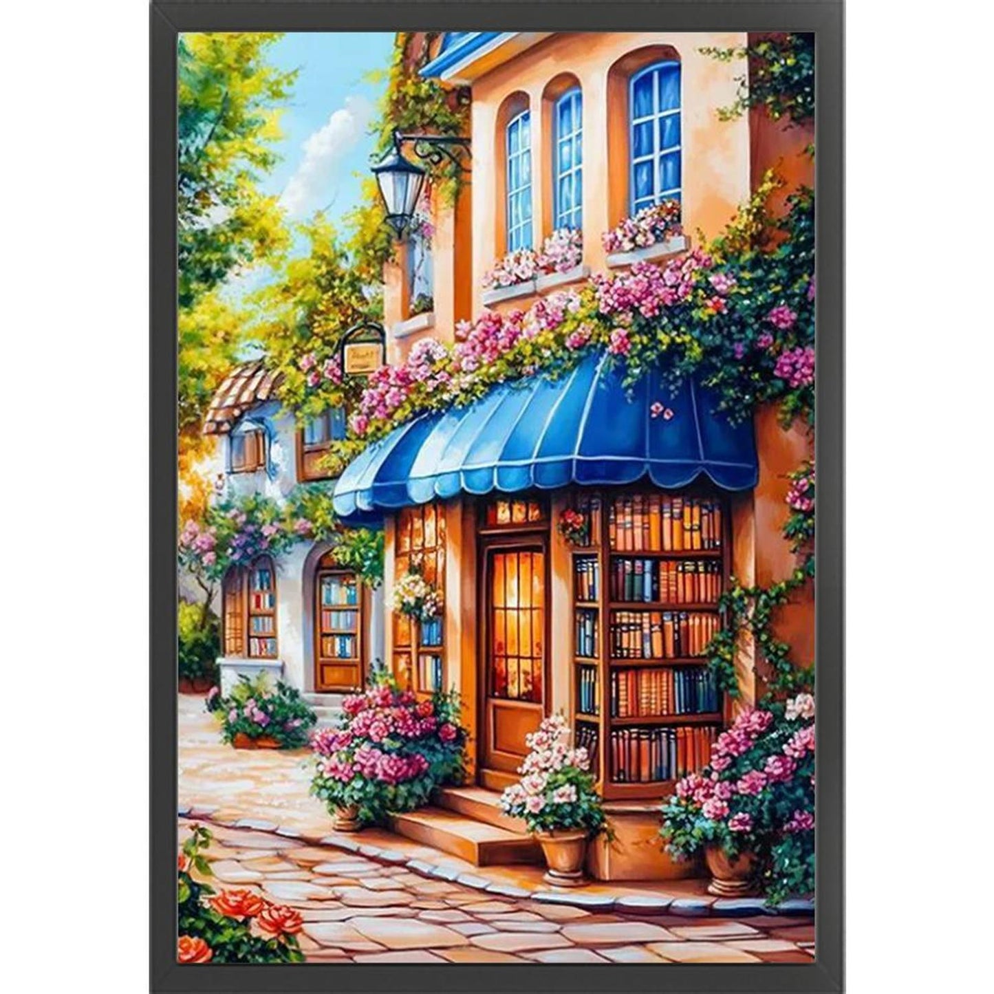 Street Corner Cafe - Full 11CT Stamped Cross Stitch 70x50CM - Mona Lisa