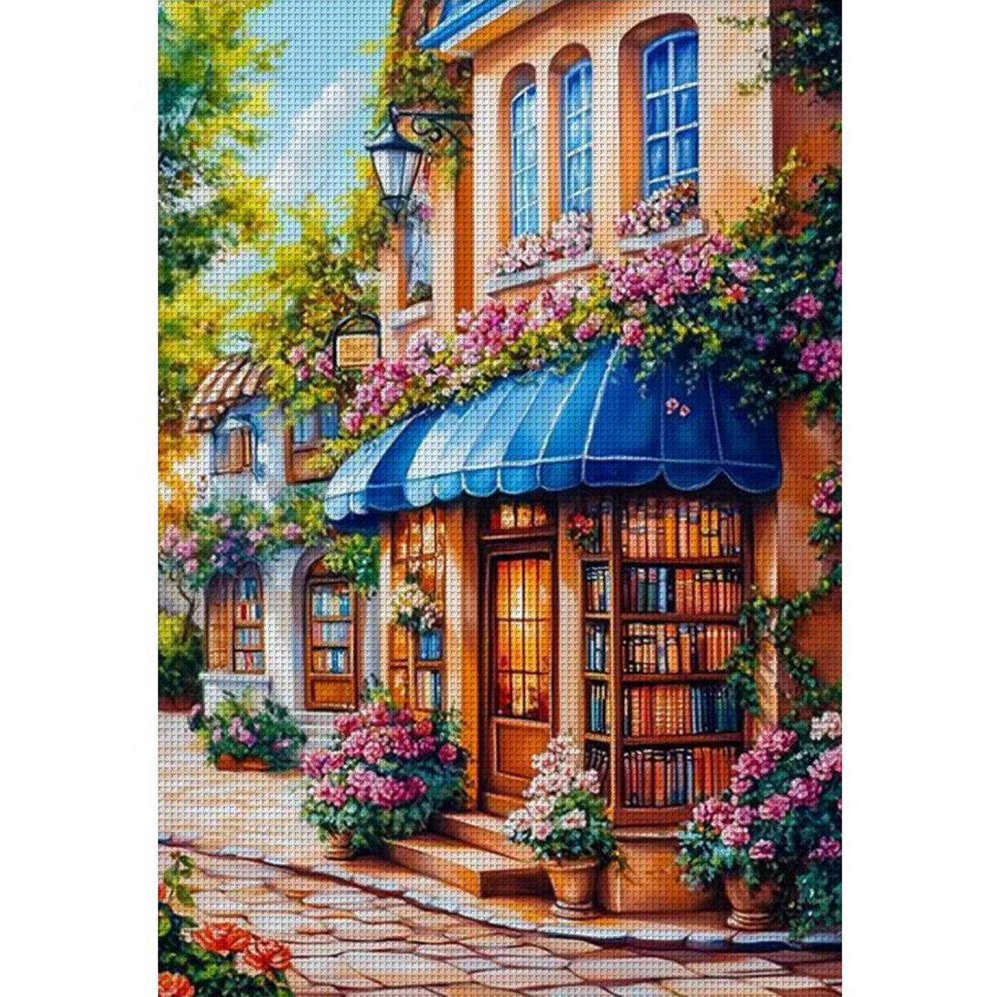Street Corner Cafe - Full 11CT Stamped Cross Stitch 70x50CM - Mona Lisa