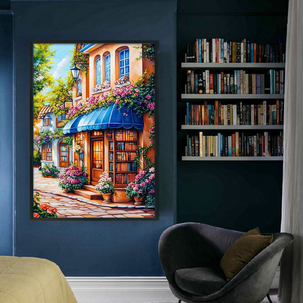 Street Corner Cafe - Full 11CT Stamped Cross Stitch 70x50CM - Mona Lisa