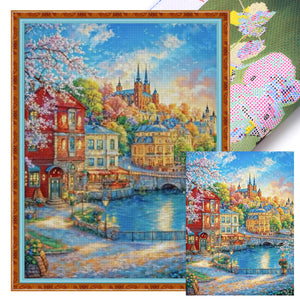 Nordic Town - 75*95CM Stamped Cross Stitch(Mona Lisa Brand)
