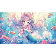 Load image into Gallery viewer, Mermaid And Cute Girl - 90*50CM Stamped Cross Stitch(Mona Lisa Brand)
