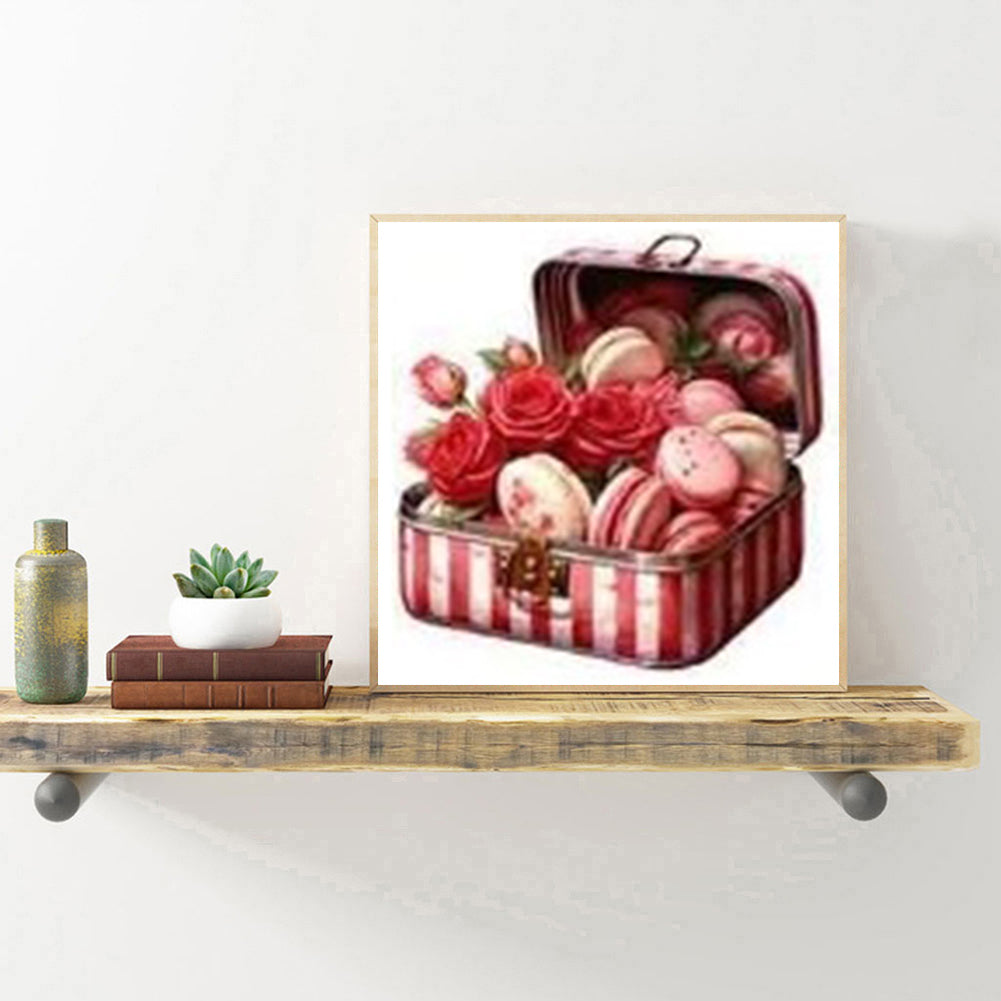Red Rose Vase - Partial 11CT Stamped Cross Stitch 5x12.5CM - Huacan