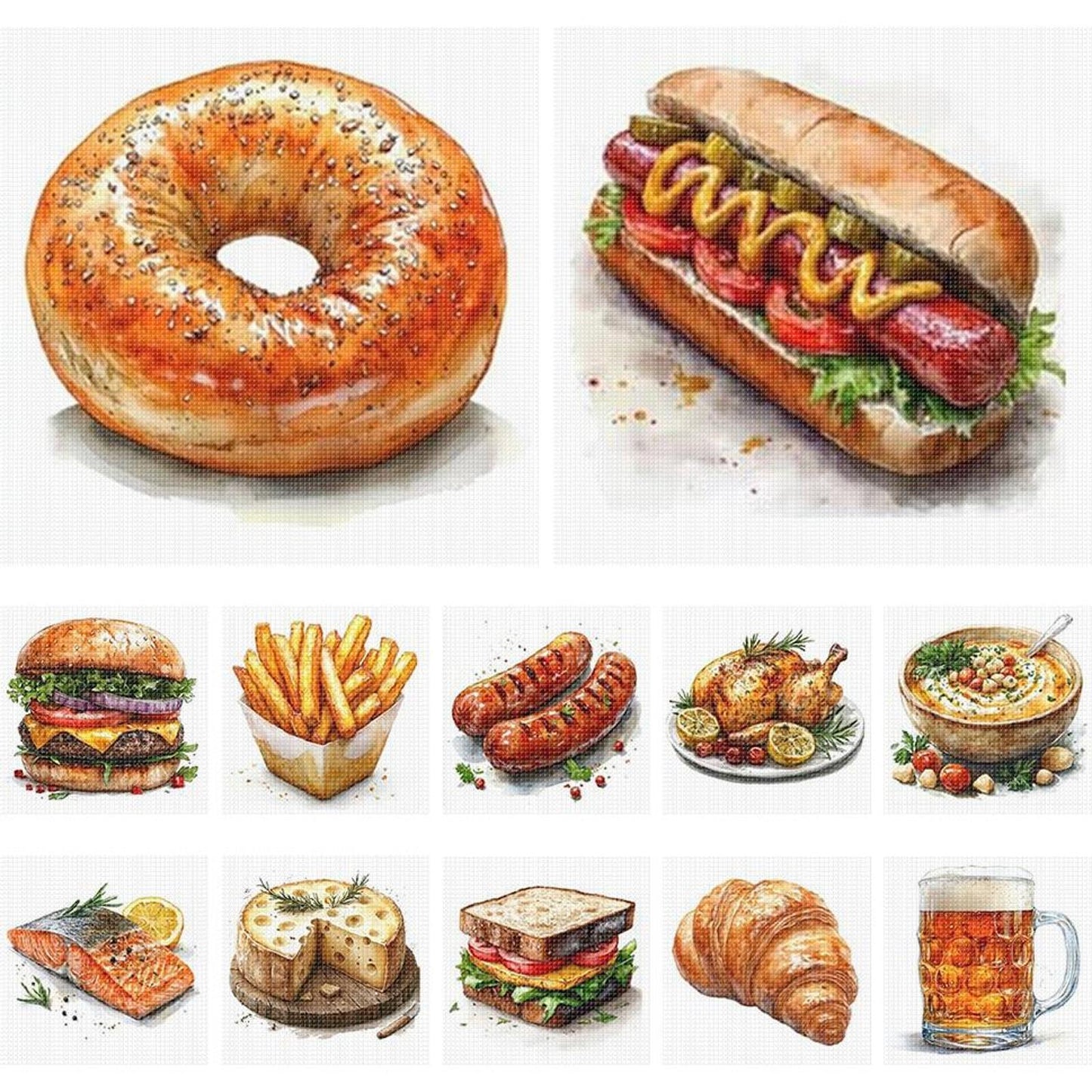 Food - Partial 11CT Stamped Cross Stitch 5x12.5CM - Huacan