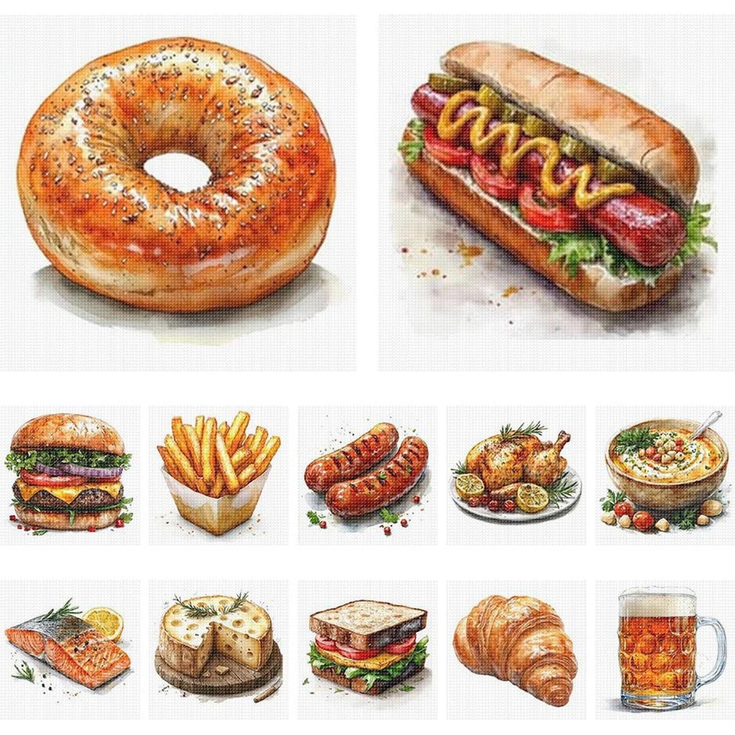 Food - Partial 11CT Stamped Cross Stitch 5x12.5CM - Huacan