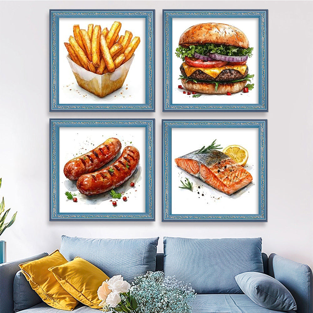 Food - Partial 11CT Stamped Cross Stitch 5x12.5CM - Huacan