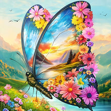 Load image into Gallery viewer, Butterfly Landscape 30*30CM(Canvas) Full Round Drill Diamond Painting
