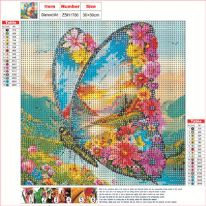 Butterfly Landscape 30*30CM(Canvas) Full Round Drill Diamond Painting