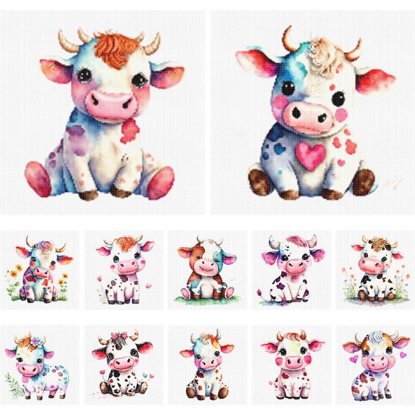 Cow - Partial 11CT Stamped Cross Stitch 5x12.5CM - Huacan