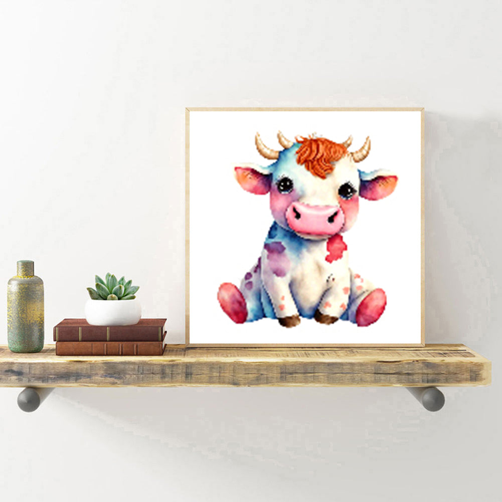 Cow - Partial 11CT Stamped Cross Stitch 5x12.5CM - Huacan