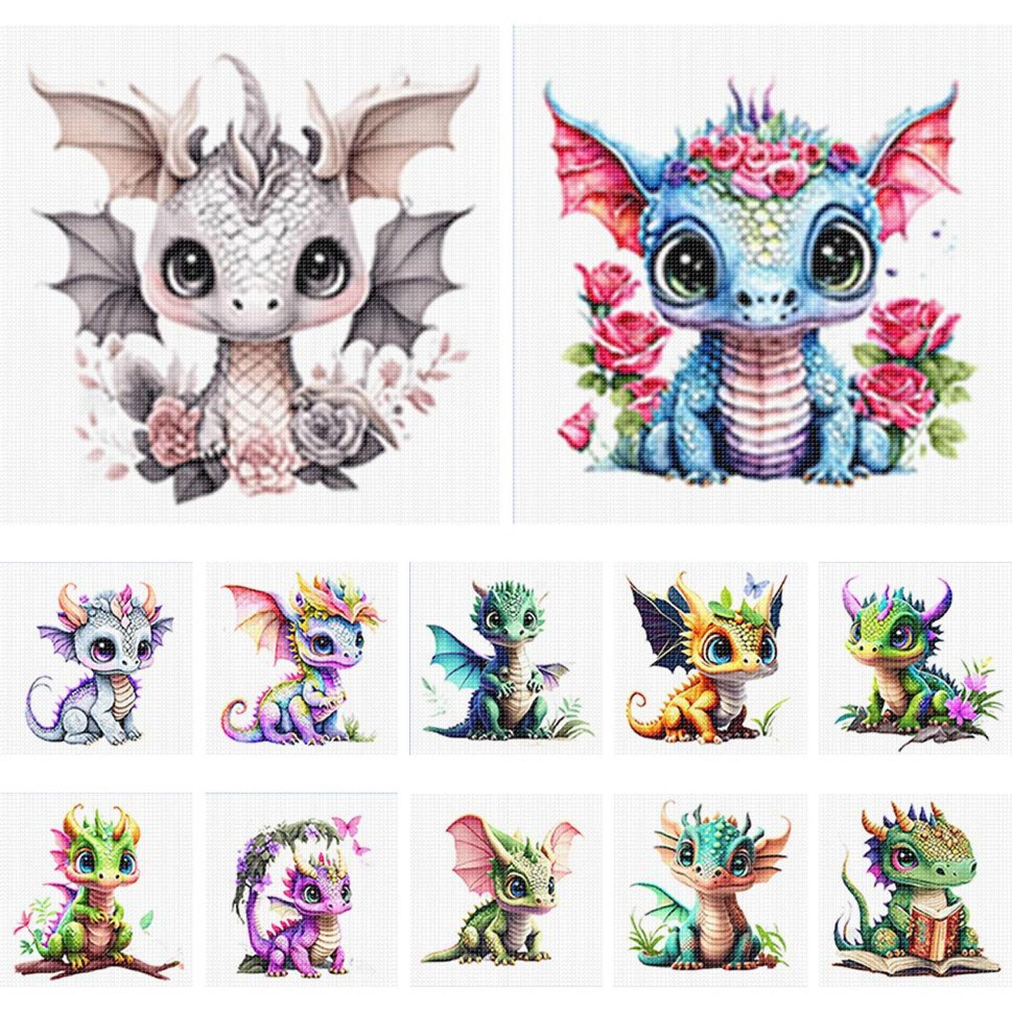 Cute Dragon - Partial 11CT Stamped Cross Stitch 5x12.5CM - Huacan