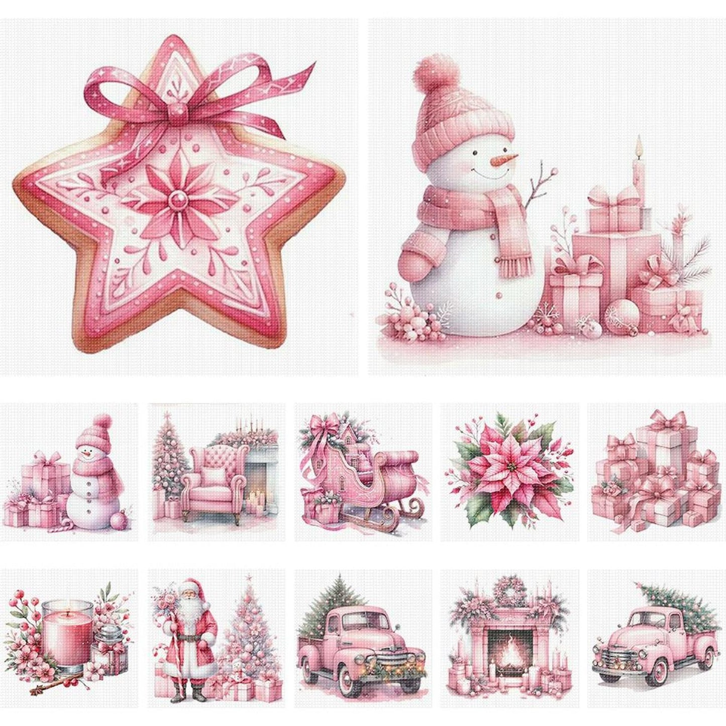 Christmas Decorations - Partial 11CT Stamped Cross Stitch 5x12.5CM - Huacan