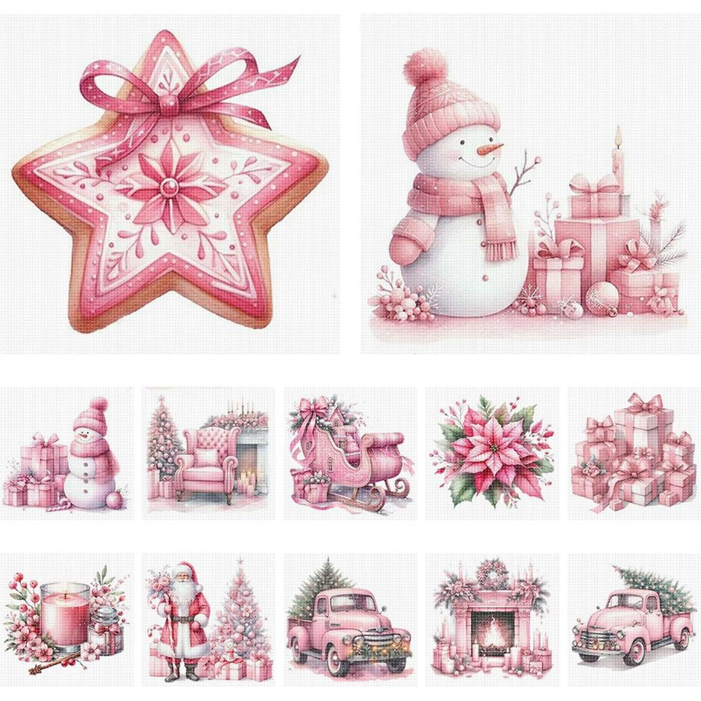 Christmas Decorations - Partial 11CT Stamped Cross Stitch 5x12.5CM - Huacan