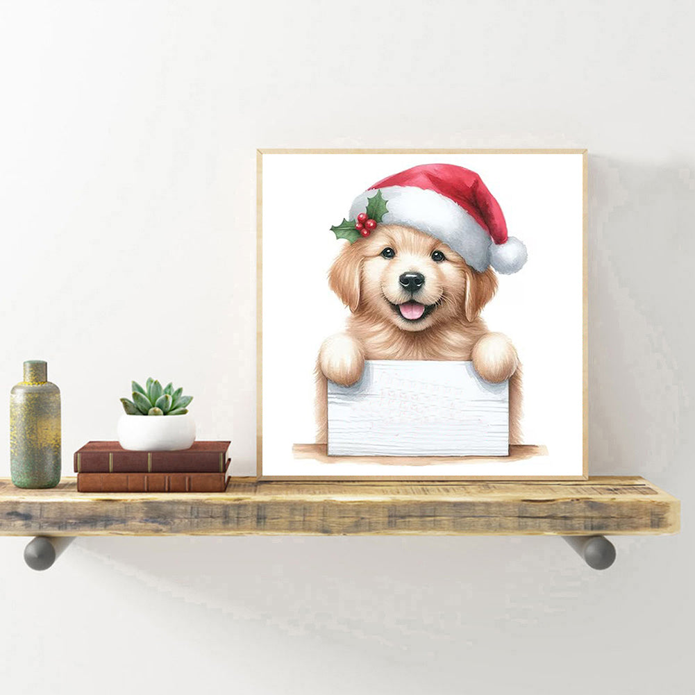 Christmas Puppy - Partial 11CT Stamped Cross Stitch 5x12.5CM - Huacan