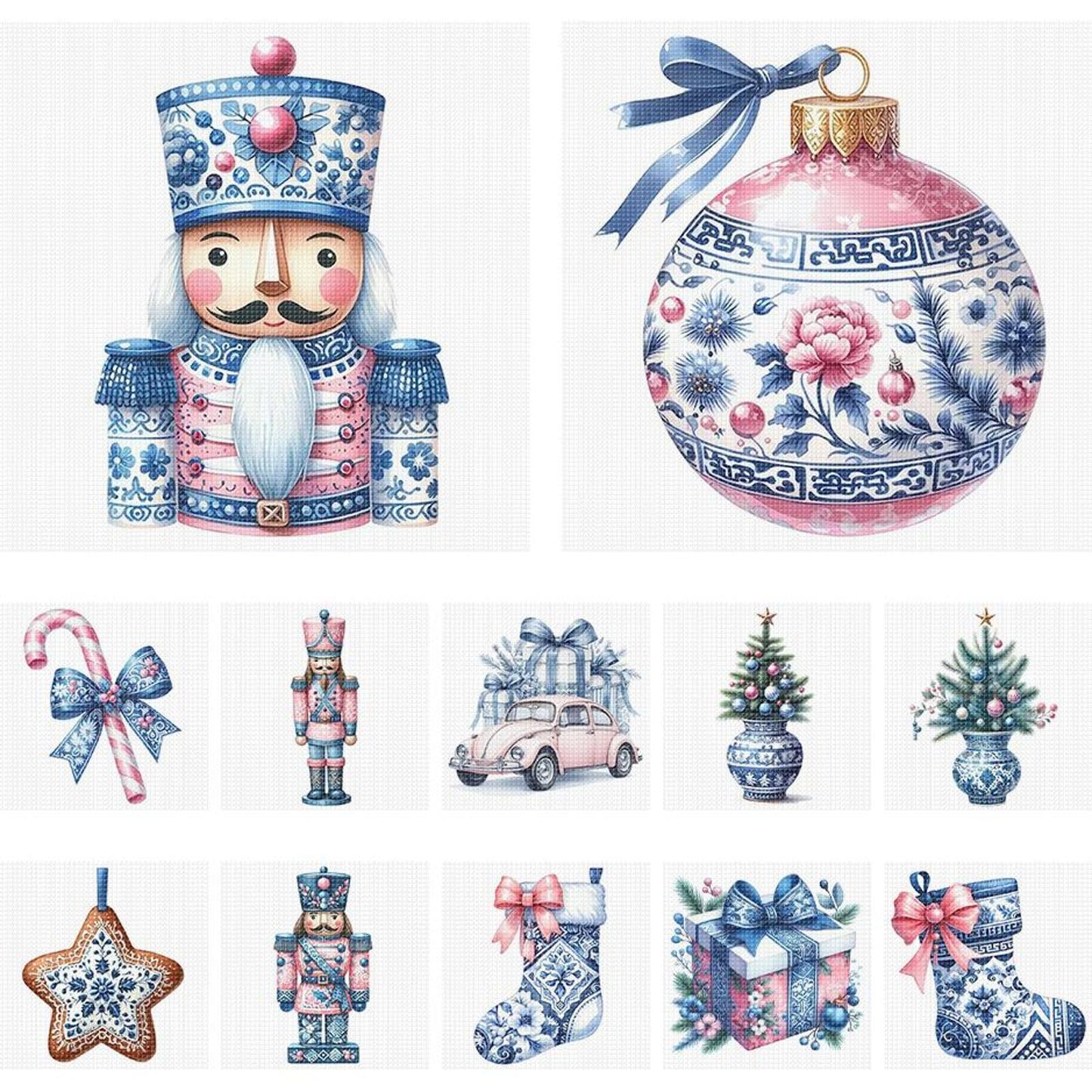 Christmas - Partial 11CT Stamped Cross Stitch 5x12.5CM - Huacan