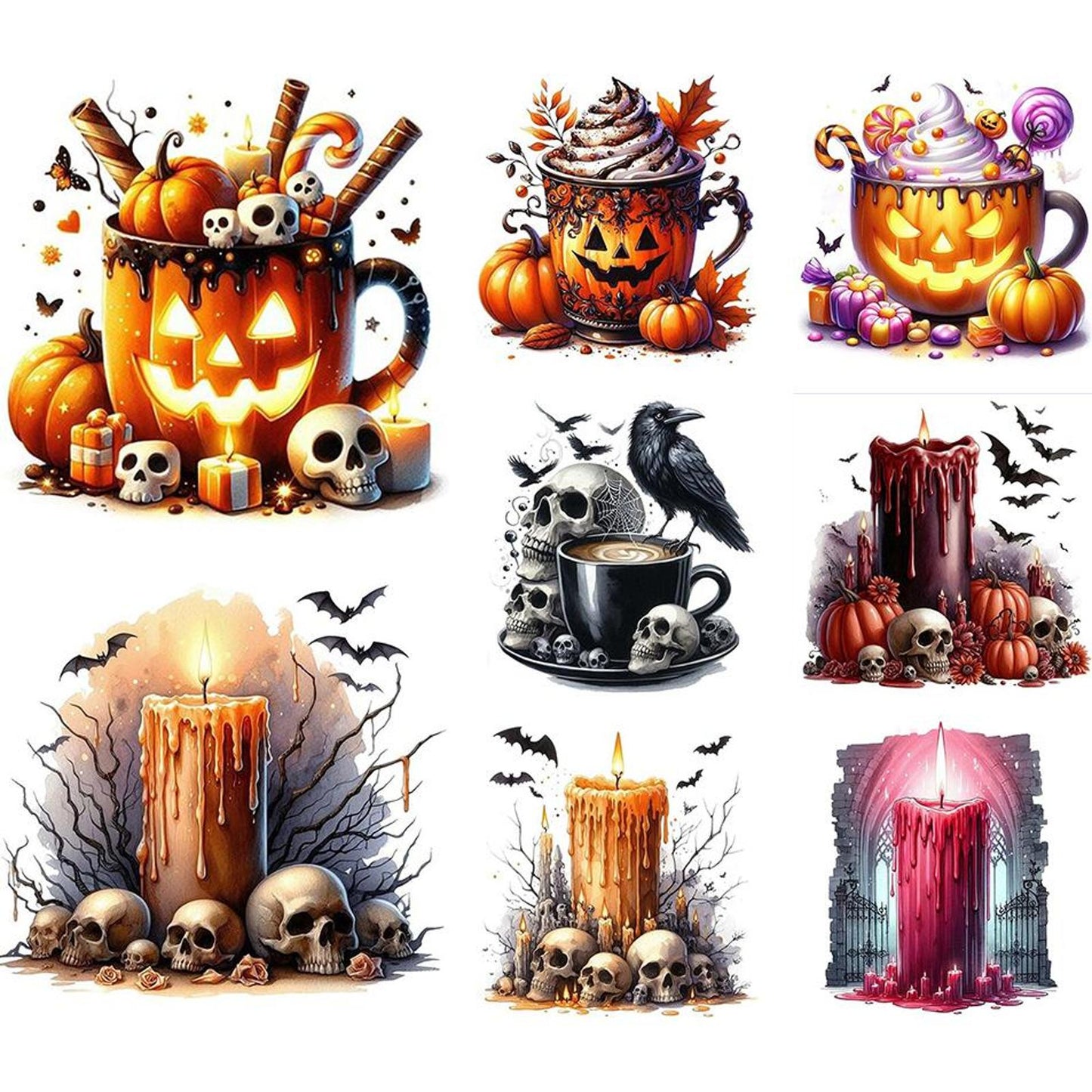 Halloween - Partial 11CT Stamped Cross Stitch 5x12.5CM - Huacan
