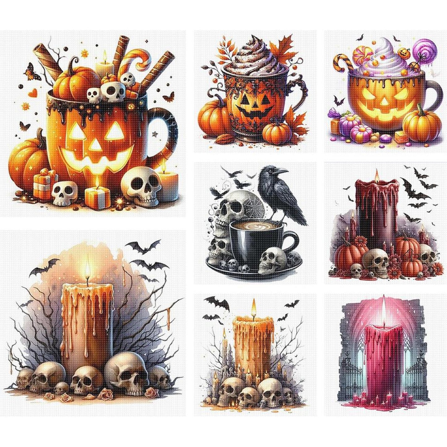 Halloween - Partial 11CT Stamped Cross Stitch 5x12.5CM - Huacan