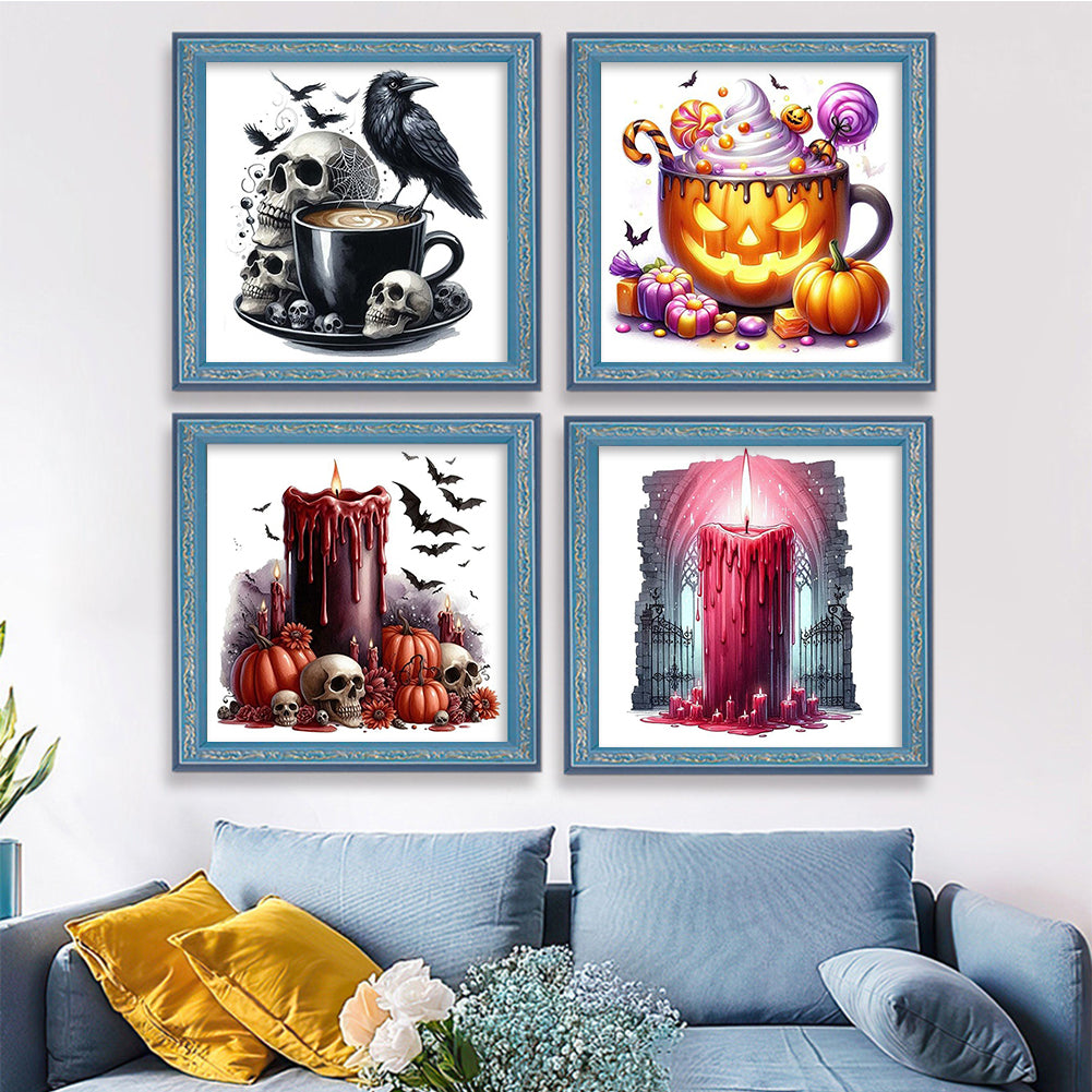 Halloween - Partial 11CT Stamped Cross Stitch 5x12.5CM - Huacan