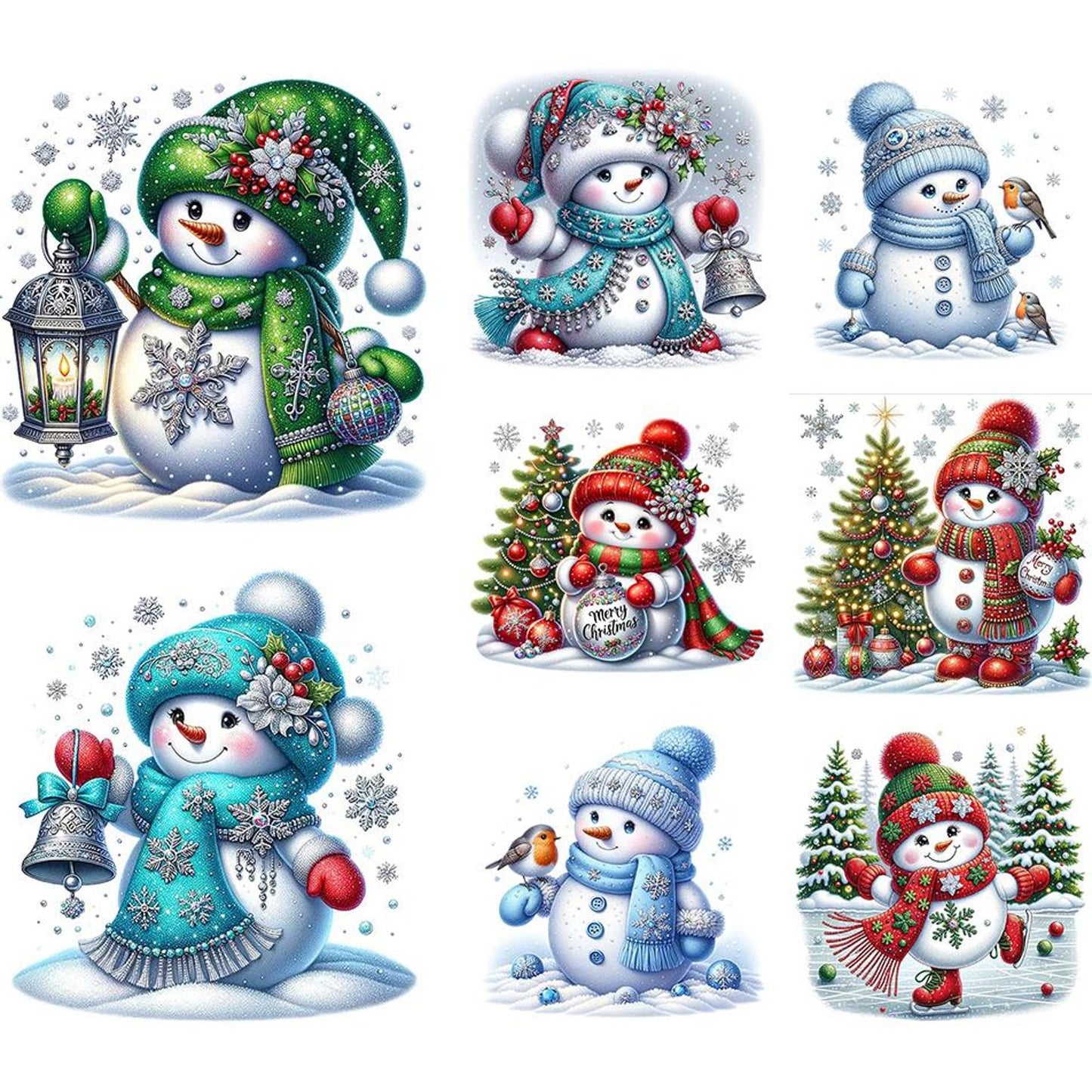 Christmas Snowman - Partial 11CT Stamped Cross Stitch 5x12.5CM - Huacan