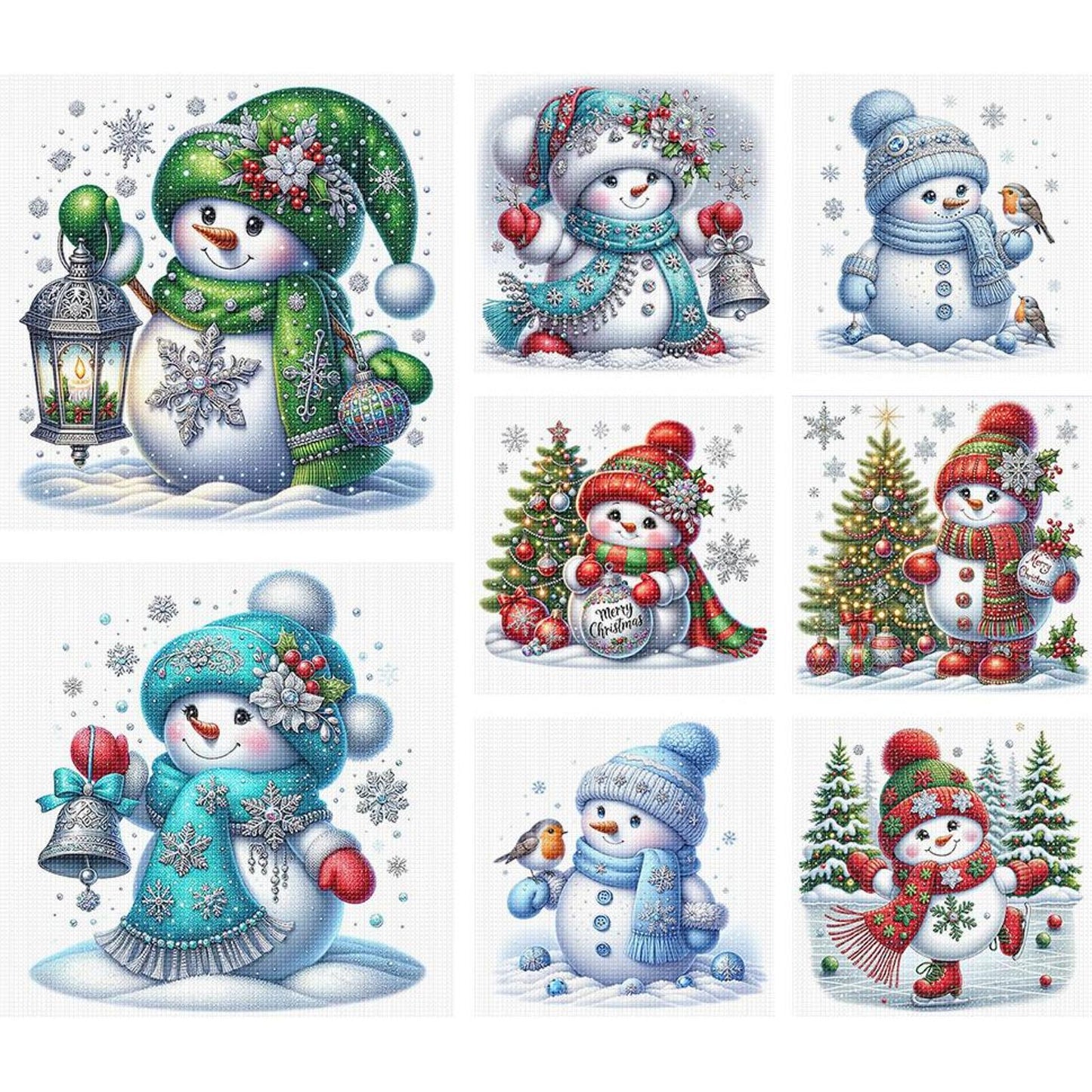 Christmas Snowman - Partial 11CT Stamped Cross Stitch 5x12.5CM - Huacan