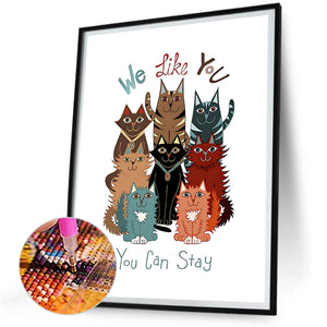 Cat 30*40CM(Picture) Full Square Drill Diamond Painting