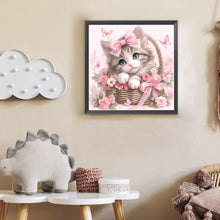 Load image into Gallery viewer, Cute Pink Cat 30*30CM(Canvas) Full Round Drill Diamond Painting
