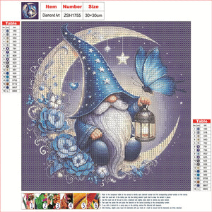 Gnome With Butterfly 30*30CM(Canvas) Full Round Drill Diamond Painting