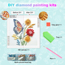 Load image into Gallery viewer, Paper Quilling Butterfly 30*30CM(Canvas) Partial Special Shaped Drill Diamond Painting
