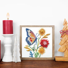 Load image into Gallery viewer, Paper Quilling Butterfly 30*30CM(Canvas) Partial Special Shaped Drill Diamond Painting
