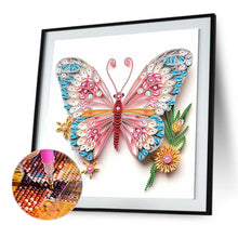 Load image into Gallery viewer, Paper Quilling Butterfly 30*30CM(Canvas) Partial Special Shaped Drill Diamond Painting
