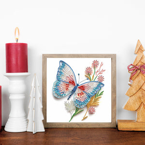 Paper Quilling Butterfly 30*30CM(Canvas) Partial Special Shaped Drill Diamond Painting