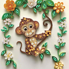 Load image into Gallery viewer, Paper Quilling Monkey 30*30CM(Canvas) Partial Special Shaped Drill Diamond Painting

