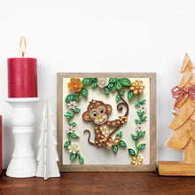Load image into Gallery viewer, Paper Quilling Monkey 30*30CM(Canvas) Partial Special Shaped Drill Diamond Painting

