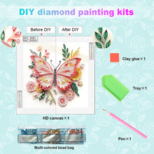 Load image into Gallery viewer, Paper Quilling Butterfly 30*30CM(Canvas) Partial Special Shaped Drill Diamond Painting
