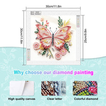 Load image into Gallery viewer, Paper Quilling Butterfly 30*30CM(Canvas) Partial Special Shaped Drill Diamond Painting
