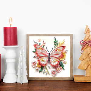 Paper Quilling Butterfly 30*30CM(Canvas) Partial Special Shaped Drill Diamond Painting