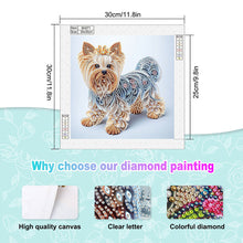 Load image into Gallery viewer, Paper Quilling Puppy 30*30CM(Canvas) Partial Special Shaped Drill Diamond Painting
