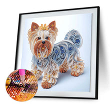Load image into Gallery viewer, Paper Quilling Puppy 30*30CM(Canvas) Partial Special Shaped Drill Diamond Painting
