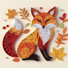 Load image into Gallery viewer, Paper Quilling Fox 30*30CM(Canvas) Partial Special Shaped Drill Diamond Painting
