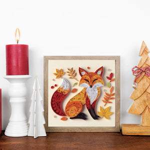 Paper Quilling Fox 30*30CM(Canvas) Partial Special Shaped Drill Diamond Painting