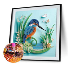 Load image into Gallery viewer, Paper Quilling Bluebird 30*30CM(Canvas) Partial Special Shaped Drill Diamond Painting
