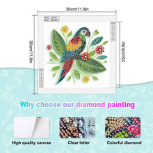 Load image into Gallery viewer, Paper Quilling Parrot 30*30CM(Canvas) Partial Special Shaped Drill Diamond Painting
