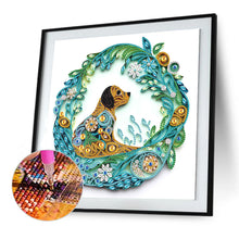 Load image into Gallery viewer, Paper Quilling Puppy 30*30CM(Canvas) Partial Special Shaped Drill Diamond Painting
